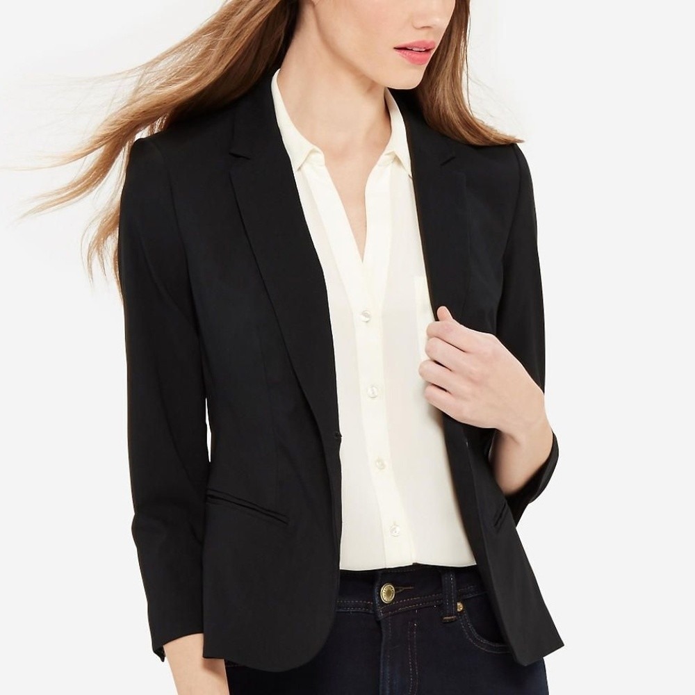 The Limited Exact Stretch Black Single Button Tailored Blazer sz S professional